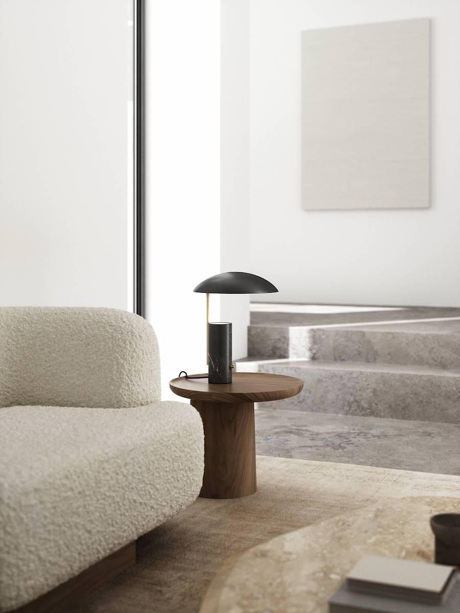 Czarna marmurowa lampa stołowa Mademoiselles od DFTP