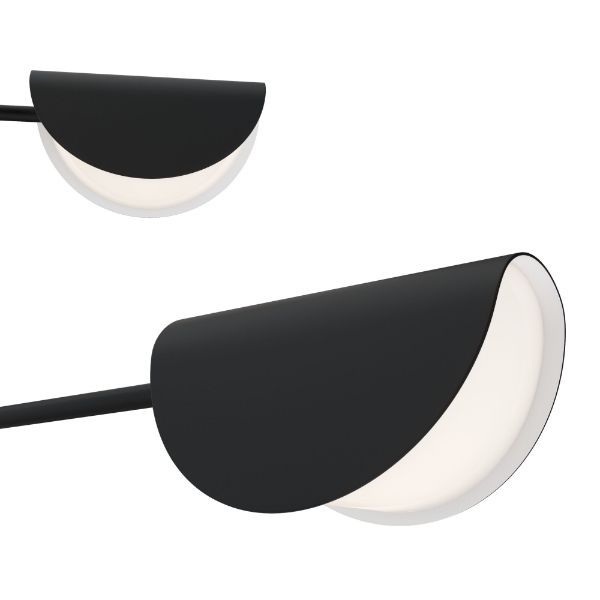 Czarna, nowoczesna lampa sufitowa Mollis