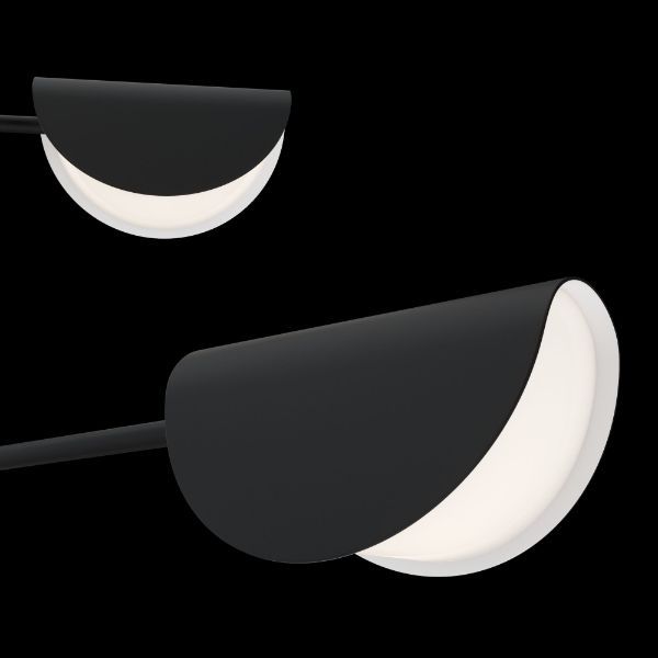 Czarna, nowoczesna lampa sufitowa Mollis