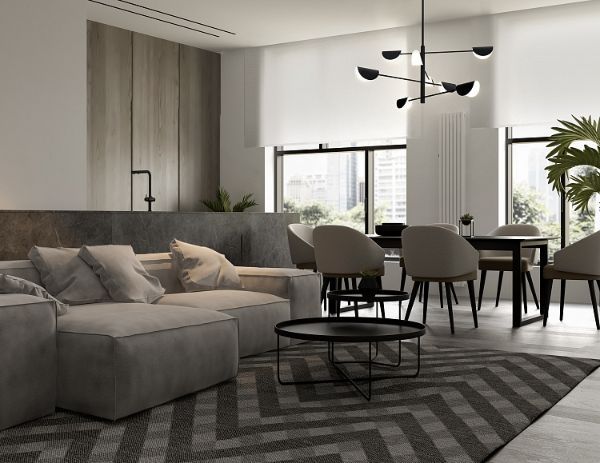 Czarna, nowoczesna lampa sufitowa Mollis