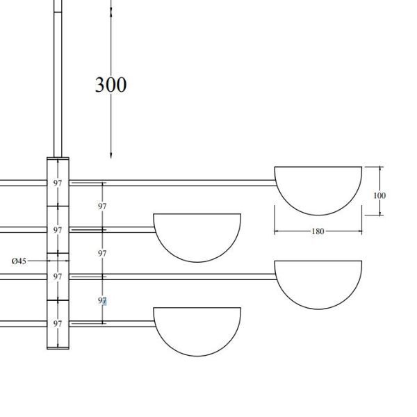 Czarna, nowoczesna lampa sufitowa Mollis