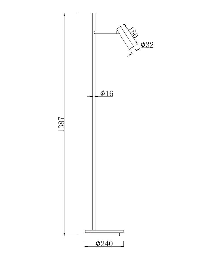 Czarna podłogowa lampa LED Estudo