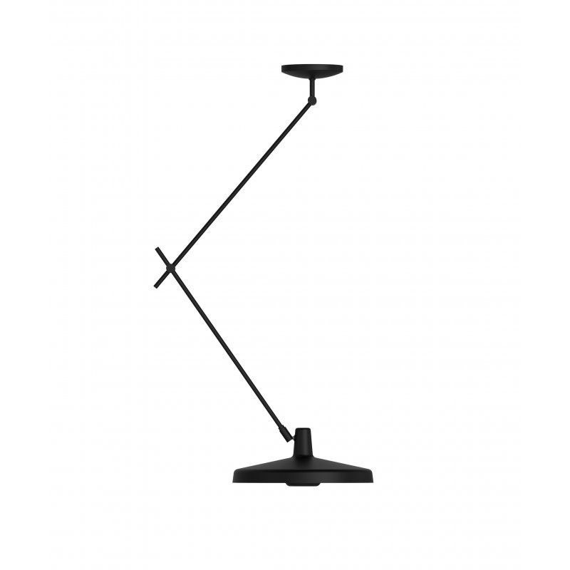 Czarna, regulowana lampa sufitowa Arigato 45