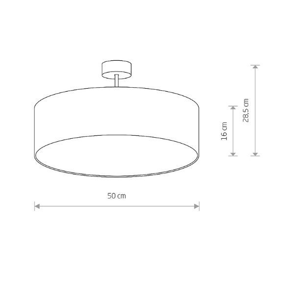 Czarna sufitowa lampa Violet z eleganckim abażurem