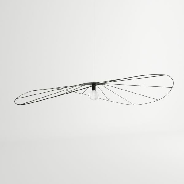 Czarna wisząca lampa Eskola z kloszem z drutu