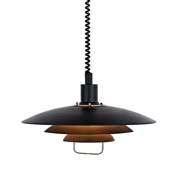 Czarna wisząca lampa Kirkenes z możliwością regulacji zawieszenia