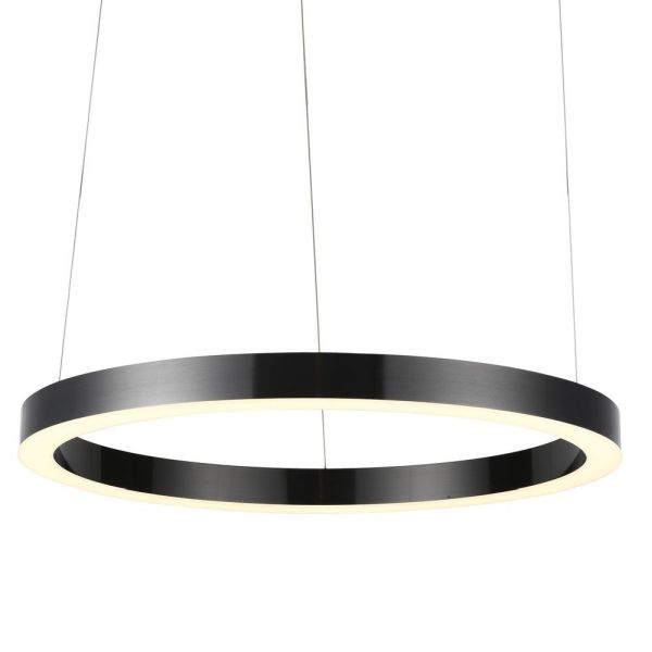 Czarna, wisząca lampa LED Circle o średnicy 80 cm