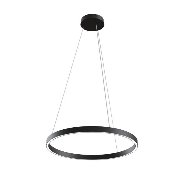 Czarna wisząca lampa LED Rim o średnicy 60 cm
