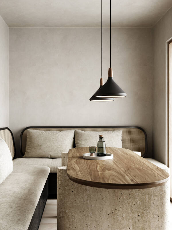 Czarna wisząca lampa Nori 27 od DFTP z otwartym kloszem, idealna nad stół