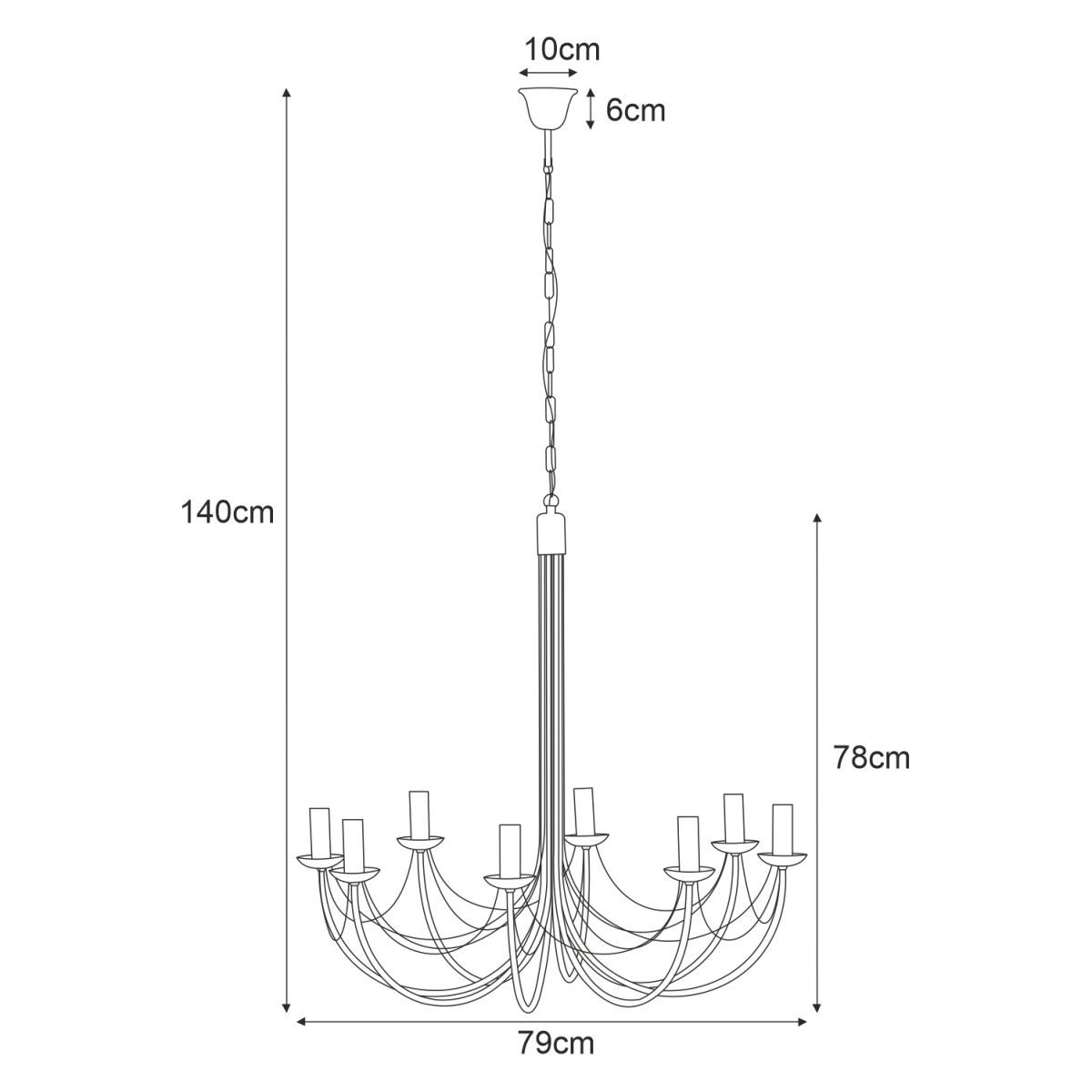 Czarna, wisząca lampa Perseo w dużym rozmiarze