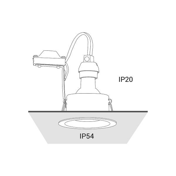 Czarne oczko podtynkowe Charlie o klasie szczelności IP54/IP20