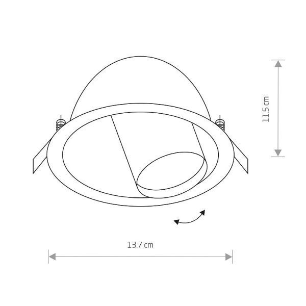 Czarne podtynkowe oczko sufitowe Dot