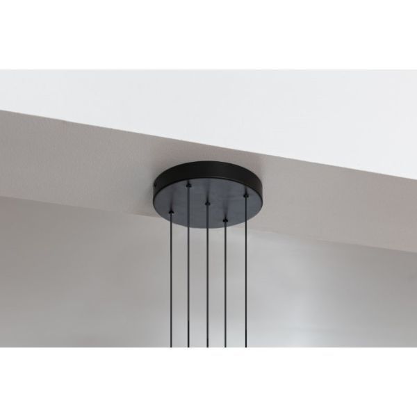 Czarne wiszące oświetlenie Rosette Mini 5 z długim przewodem
