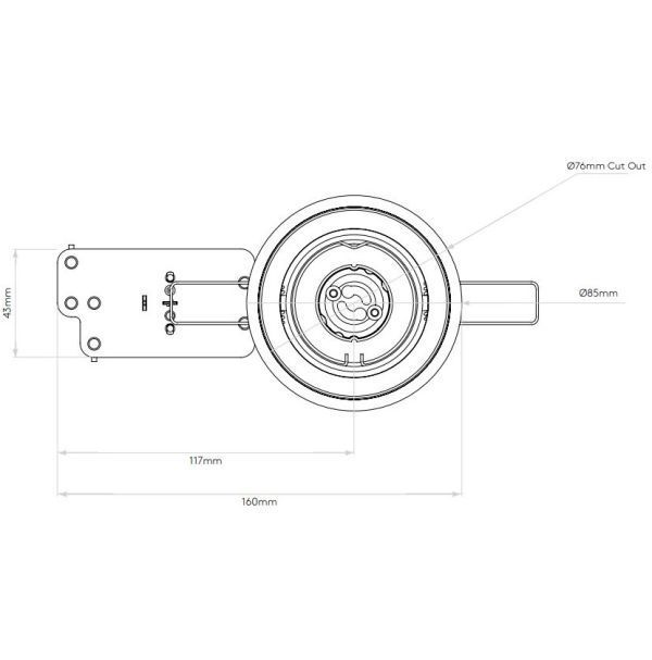 Czarne, wychylne oczko sufitowe Minima Round