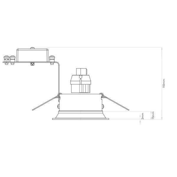 Czarne, wychylne oczko sufitowe Minima Round