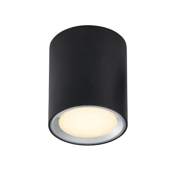 Czarno-srebrna lampa sufitowa Fallon Long z oświetleniem LED