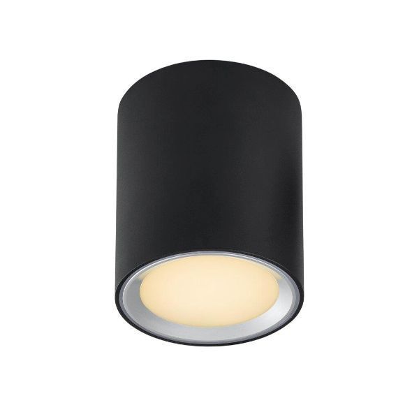 Czarno-srebrna lampa sufitowa Fallon Long z oświetleniem LED