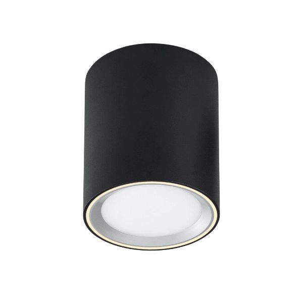 Czarno-srebrna lampa sufitowa Fallon Long z oświetleniem LED