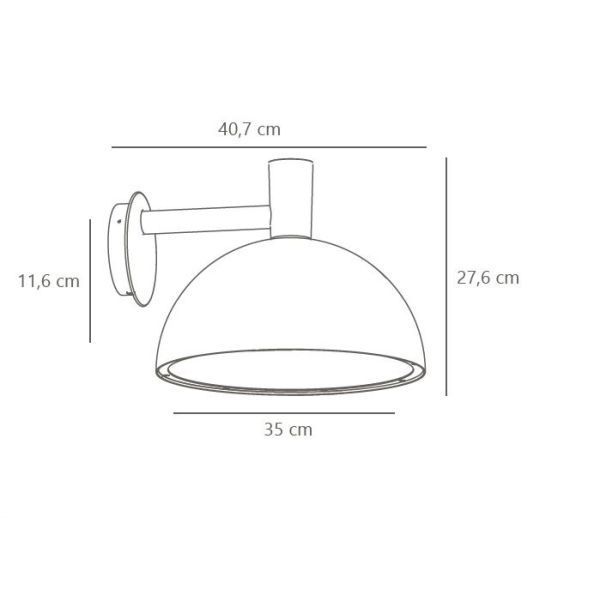Czarny kinkiet Arki 35 o dużych wymiarach, IP54