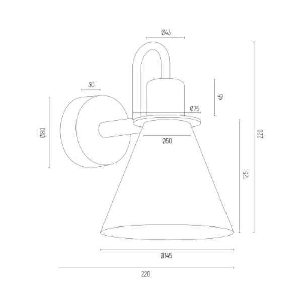 Czarny kinkiet Beverly z eleganckimi złotymi akcentami