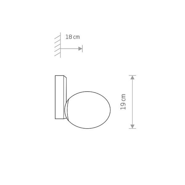 Czarny kinkiet łazienkowy Ice Egg C z szklanym kloszem i klasą szczelności IP44
