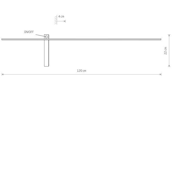 Czarny kinkiet LED Impulse L w wydłużonej formie