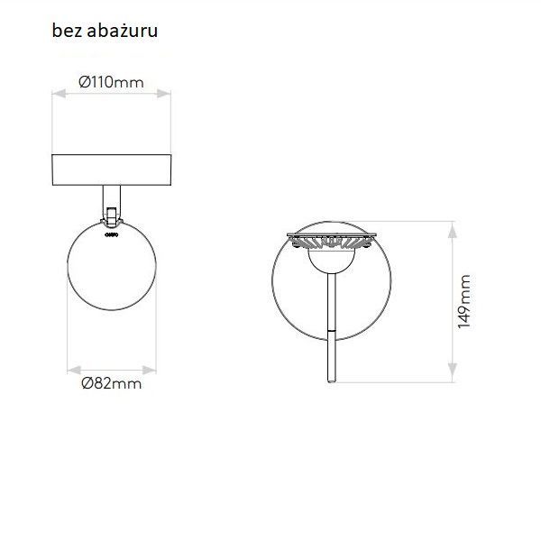 Czarny kinkiet Miura z regulacją i oświetleniem LED