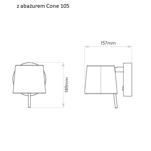 Czarny kinkiet Miura z regulacją i oświetleniem LED