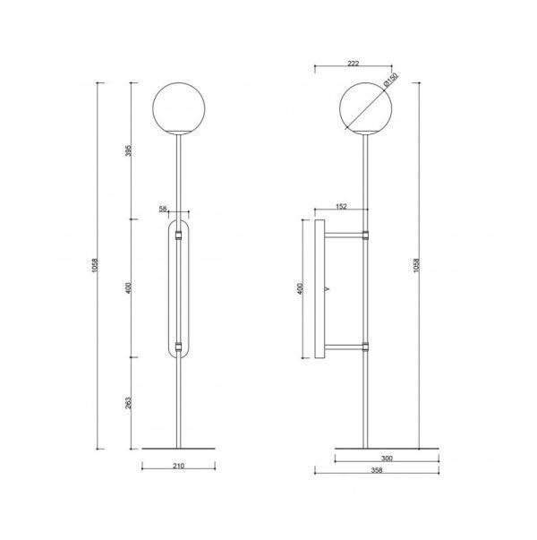 Czarny kinkiet Tablo – oświetlenie z wbudowaną półką