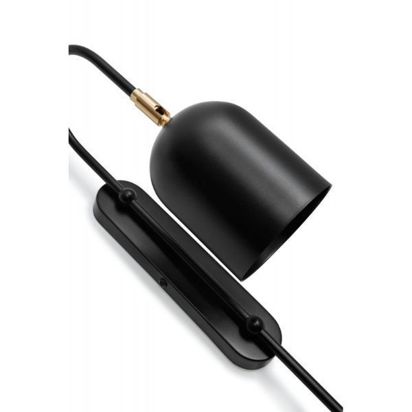 Czarny kinkiet Taku z możliwością regulacji klosza