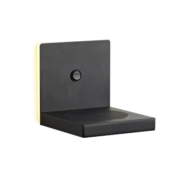 Czarny kinkiet Zanzibar z LED i wbudowaną ładowarką indukcyjną