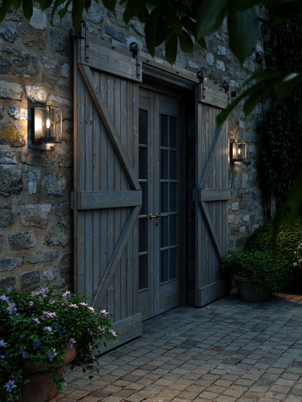 Czarny kinkiet zewnętrzny Griffin do montażu na elewacji domu, IP44