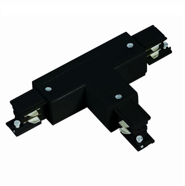 Czarny łącznik w kształcie "T" do systemu szynowego Light Prestige, 3F