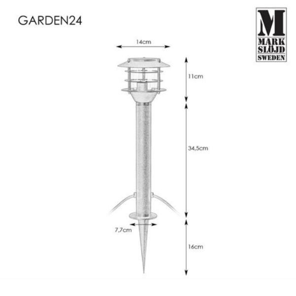 Czarny ogrodowy słupek oświetleniowy Garden 24 o wysokości 45 cm, mocy 3W i klasie szczelności IP44