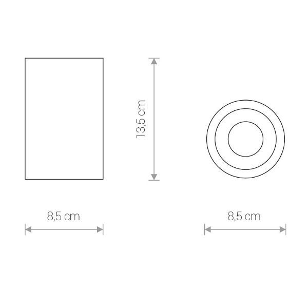 Czarny, okrągły spot sufitowy Alpha o klasie szczelności IP54