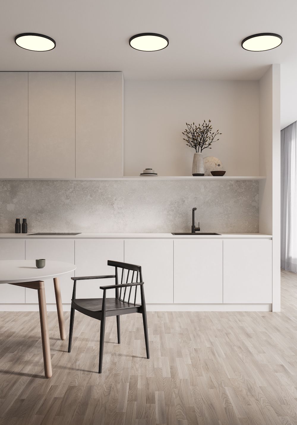 Czarny plafon Oja 60 w dużym rozmiarze