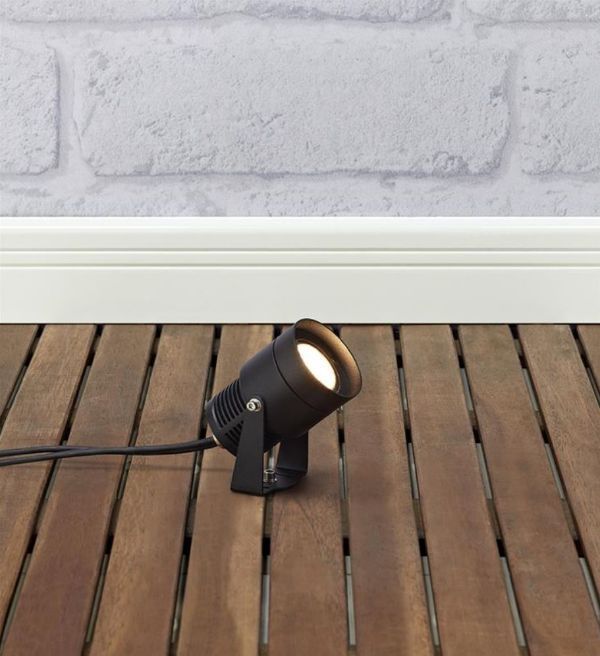 Czarny reflektor ogrodowy Garden 24, 3W LED, IP44