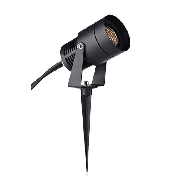 Czarny reflektor ogrodowy Garden 24, 9W LED, wodoodporny IP44