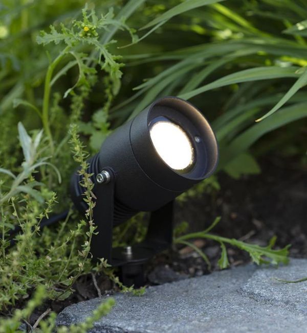 Czarny regulowany reflektor ogrodowy Garden 24 – 15W