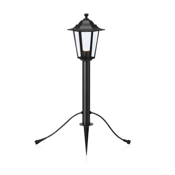 Czarny słupek ogrodowy LED Garden 24 o klasycznym designie