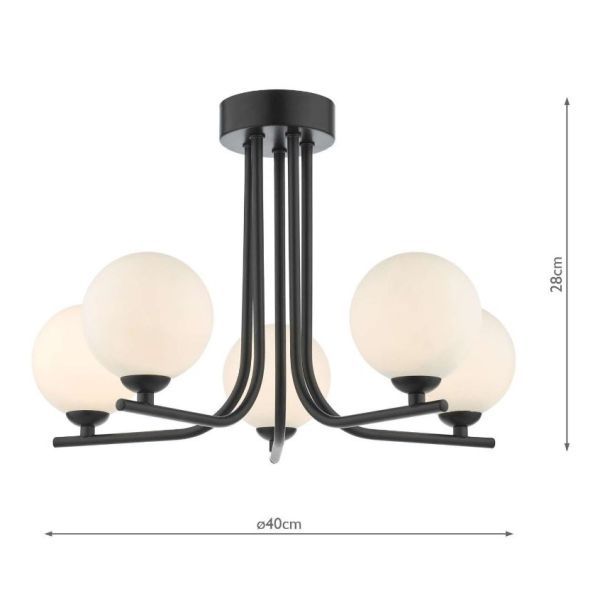 Czarny żyrandol do salonu Cradle 5 - Modern