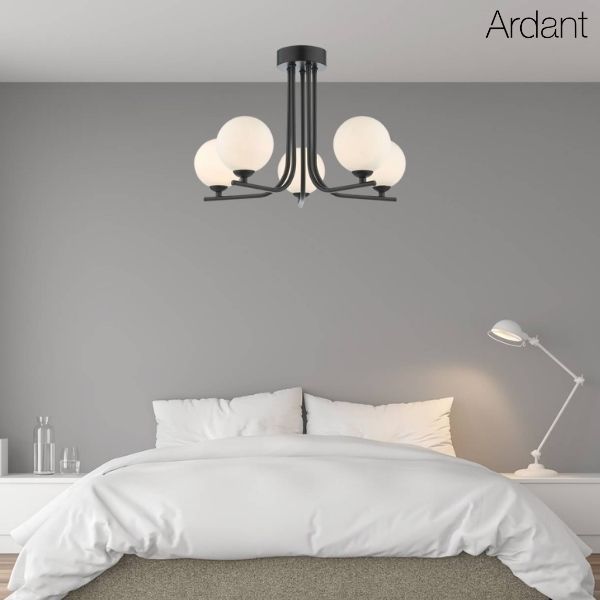 Czarny żyrandol do salonu Cradle 5 - Modern