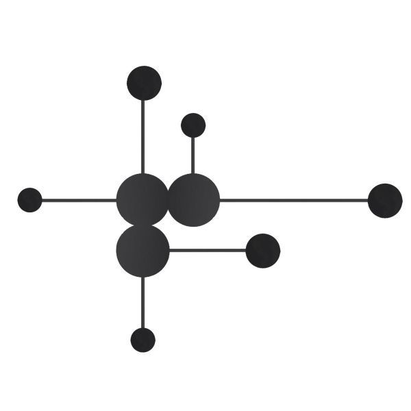 Dekoracyjna czarna lampa ścienna Clex z sześcioma diodami LED