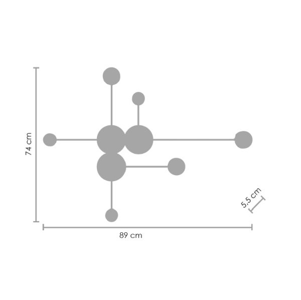 Dekoracyjna czarna lampa ścienna Clex z sześcioma diodami LED