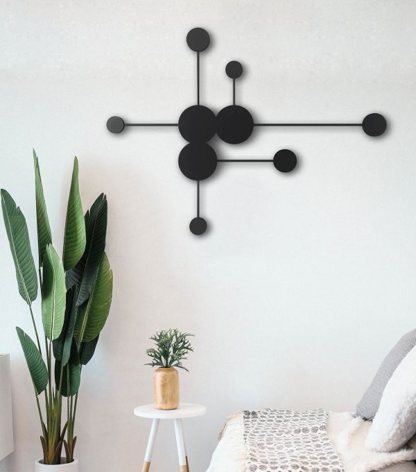 Dekoracyjna czarna lampa ścienna Clex z sześcioma diodami LED