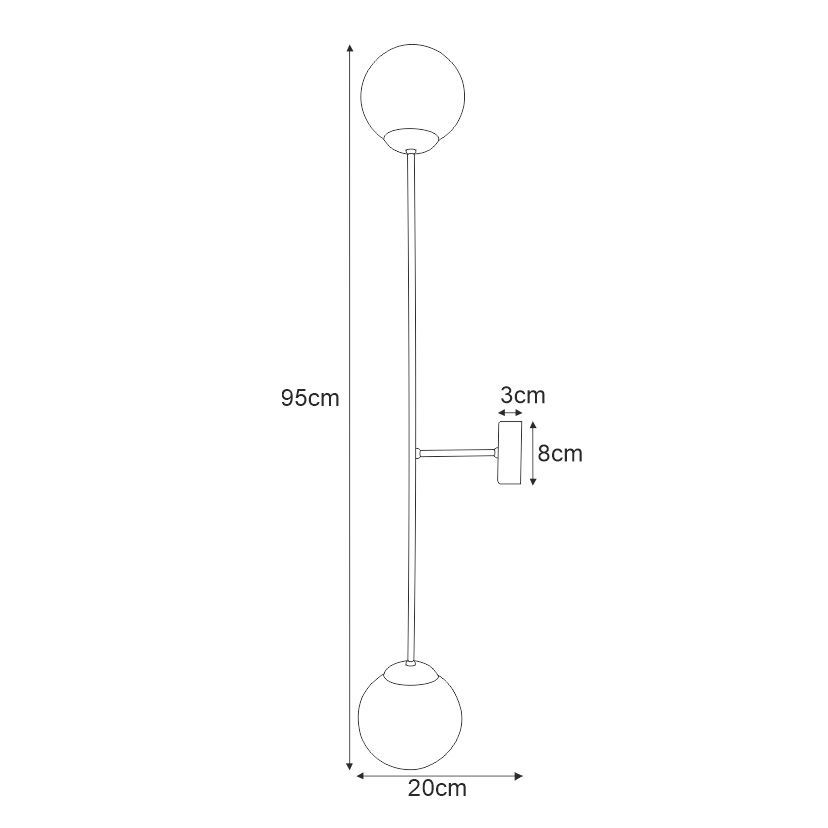 Dekoracyjny kinkiet Savoy w czerni z dwoma mlecznymi kloszami