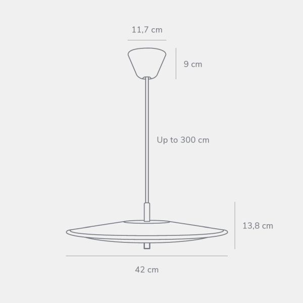 Duża lampa wisząca Blanche 42 - DFTP, złote detale