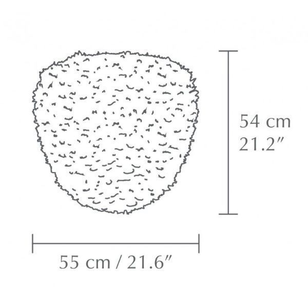 Duża wisząca lampa Eos Evia L z szarym kloszem z piór