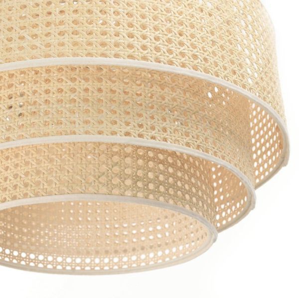 Duża wisząca lampa Meissa z kloszem z rattanu