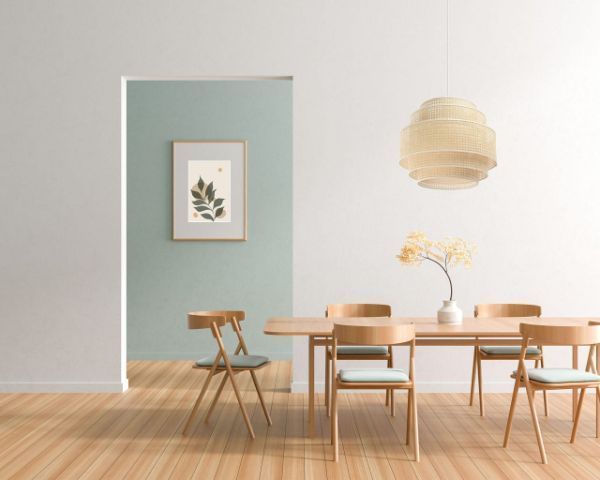 Duża wisząca lampa Meissa z kloszem z rattanu